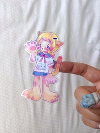 Image 1 of cat claw girl transparent sticker 