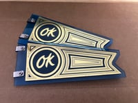 BLUE/GOLD FLAGS (PAIR) “OK” 