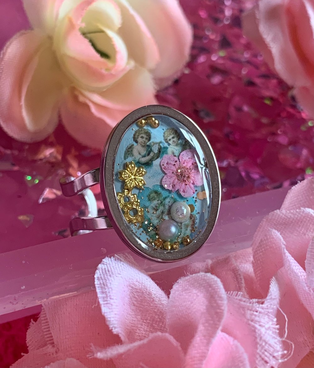 Image of Baby Blue Cherub Ring 