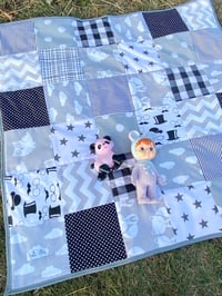 Image 4 of Monochrome and Grey Patchwork Mat