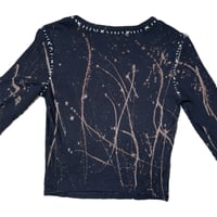 Image 3 of “CATWOMAN” Custom Bleach Painted Long Sleeve Baby Tee XSMALL