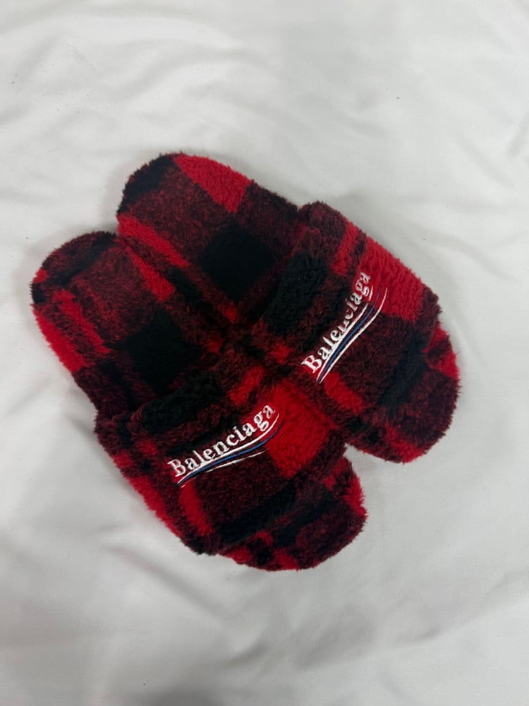 Image of Balenciaga Sherling Fur Slides