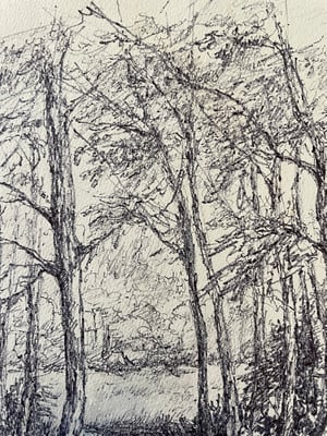 Image of VINTAGE DUTCH DRAWING: LANDSCAPE #3