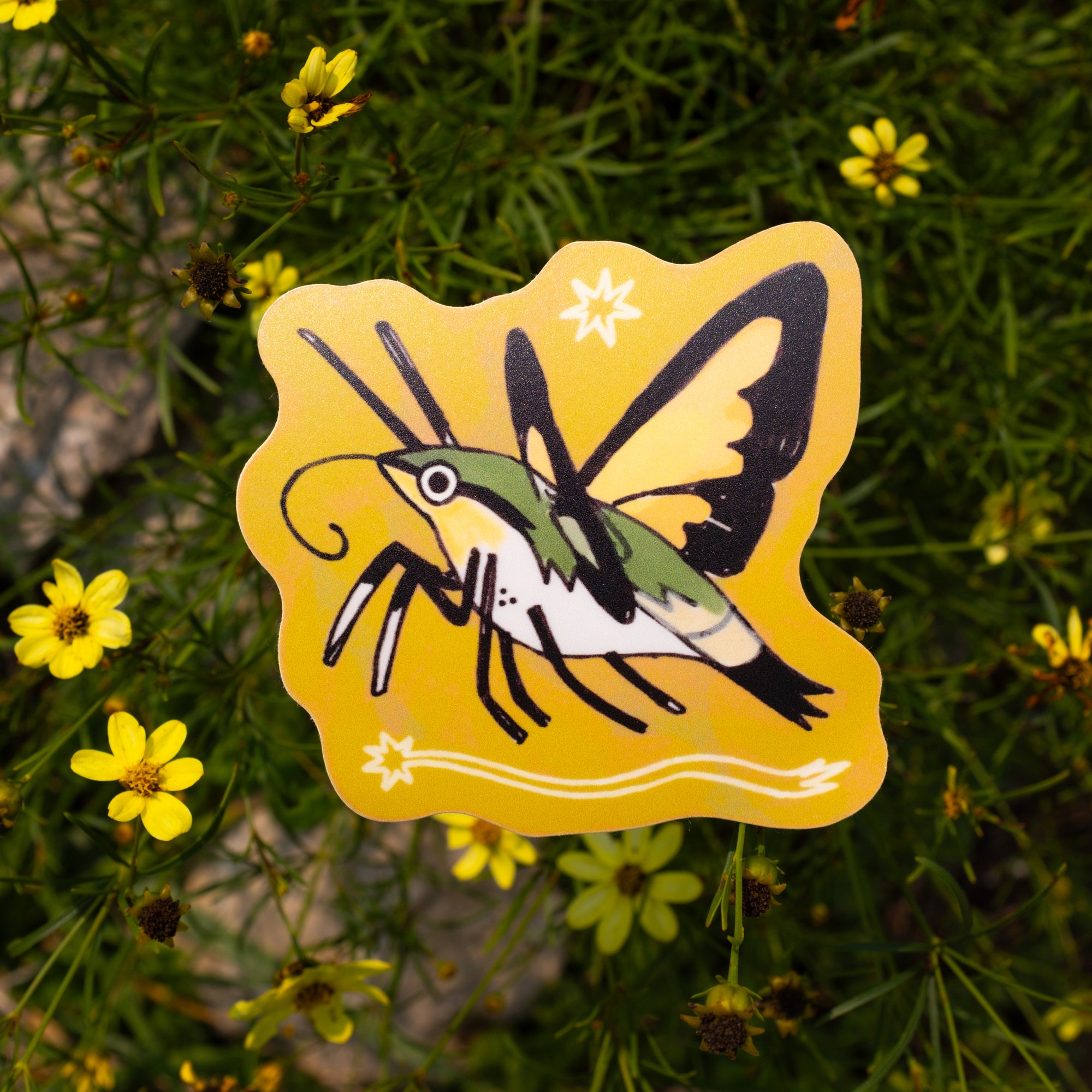 Hummingbird Hawk-Moth - flying insect design - on white - Moth Design -  Sticker