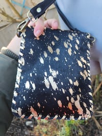 Image 4 of Woodstock cross body/ passport bag - Black and turquoise stone