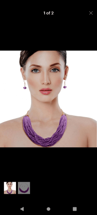 Image 2 of AZANNE PURPLE BEAD NECKLACE SET