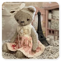 Image 3 of Handmade teddy bear wearing a pretty floral dress.