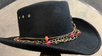 Image 3 of Black Top Hat Red Bead, Chain & Dragonfly  Band