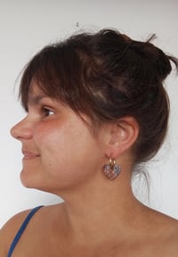 Image 3 of Créoles "Joli cœur" en cuir exotique 