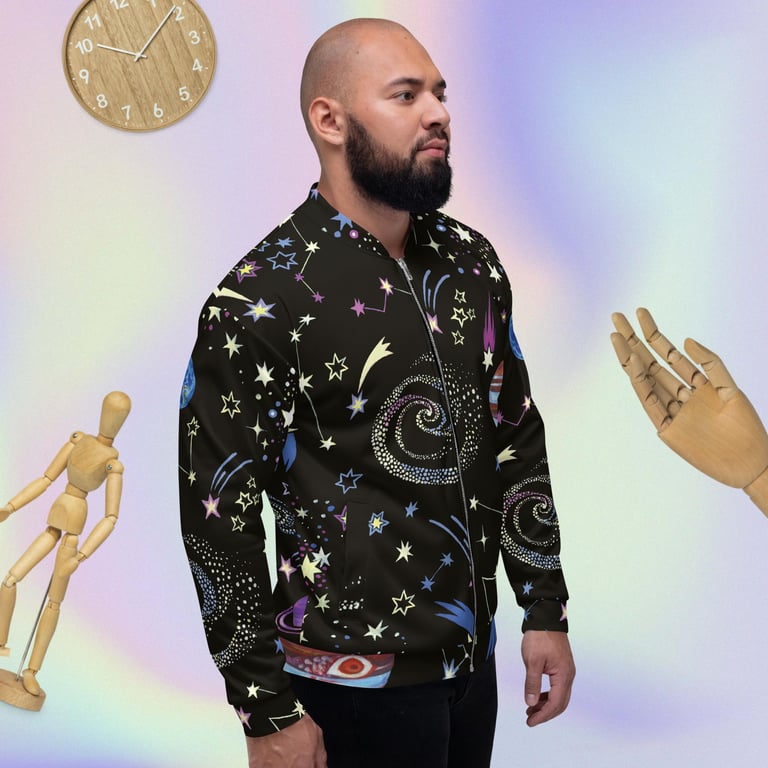Out of This World Unisex Bomber Jacket Image 3
