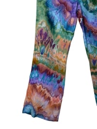 Image 5 of ♻️ UPCYCLED Ladies 12 Converse Linen/Cotton Pants in Earthy Rainbow Ice Dye