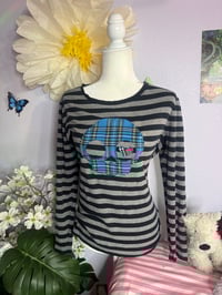 Image 2 of Plaid Skull Cutie Long Sleeve Top 🩷💙💀(XL/XXL)