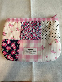Image 2 of Pink quilted zipper pouch 