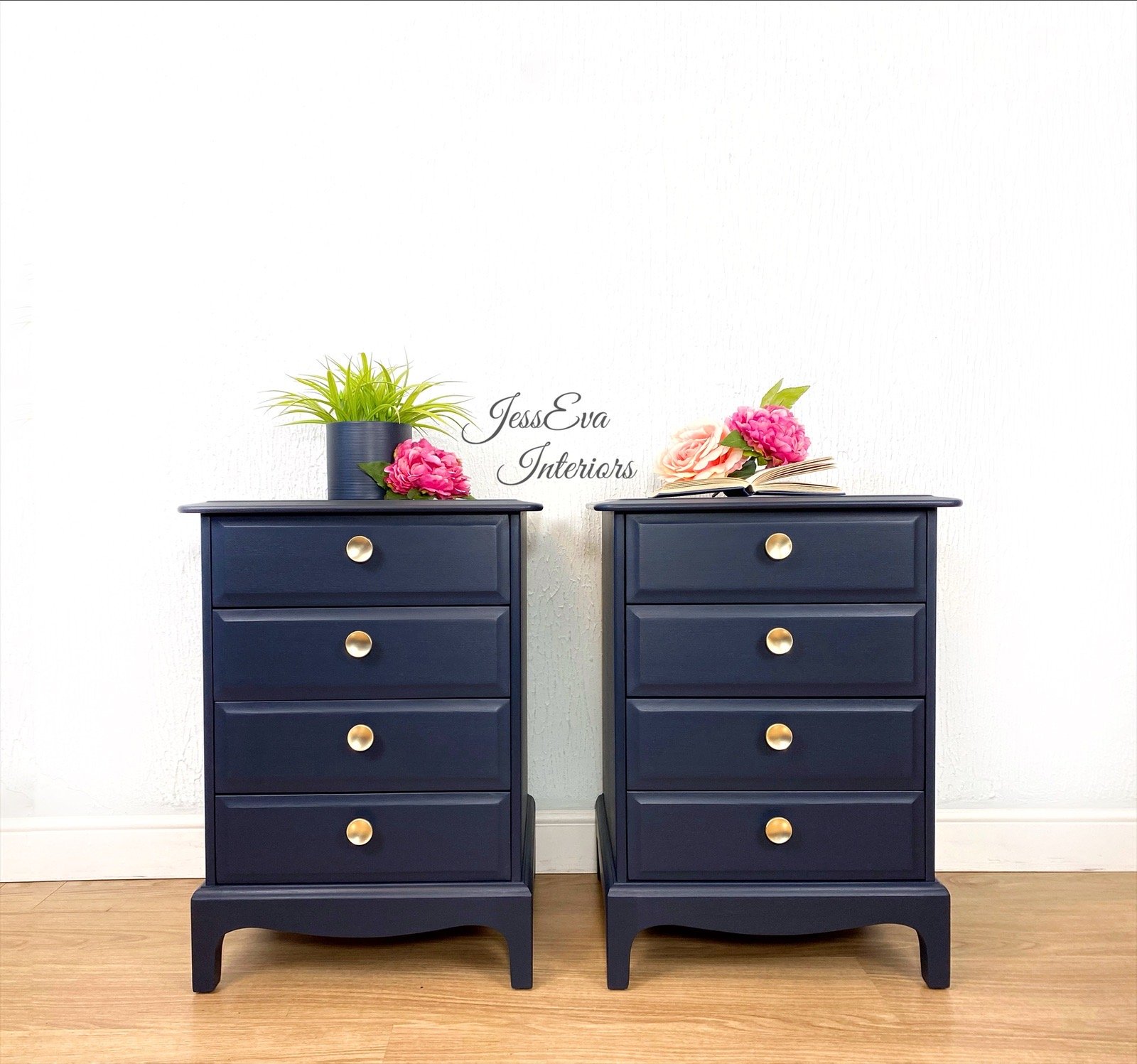 Stag Minstrel Chest of Drawers / Large Bedside Cabinet painted in