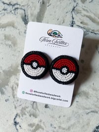 Image 1 of Poké Ball Earrings (Dangly or Studs)