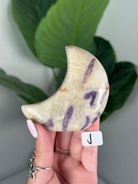 Image 9 of FLUORITE X CALCITE SELF STANDING MOONS