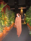 COPPER BATWING DRAPED MAXI DRESS (XS)