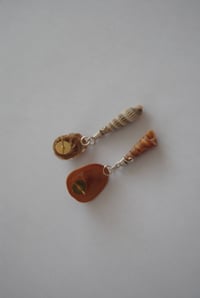 Image 3 of Nude & Orange Shell Dangles 