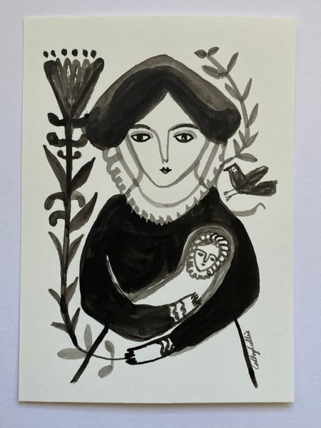 Image of the lilies shall grow tall - original ink drawing 