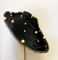 Image 2 of Black asymmetrical hat.