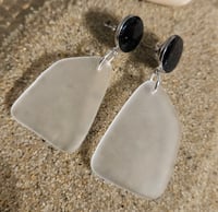 Image 1 of frost + black glimmer post earrings