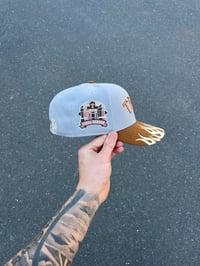 Image 3 of  GREEN BRIM TRI TONE TEXAS RANGERS CUSTOM FITTED CAP