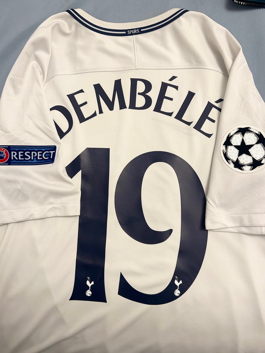 Image of Tottenham Hotspur “DEMBÉLÉ 19” 2017/18 Home Shirt + UCL patches, L