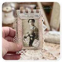 Image 5 of French Ephemera Box of lace samples and a lace sample snippet book with pink trim