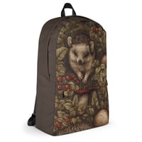 Image 2 of Boho Nature Cottagecore Inspired Hedgehogs Among Mushrooms Backpack