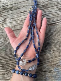 Image 2 of  *new* XLong BLUE AVENTURINE + CLEAR HERKIMER necklace