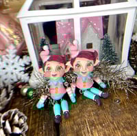 Image 2 of Holiday Elf| Elf Dangle Pin| Johanna Parker Designs Collab| JPD Partners in Craft| ClayDoll Face