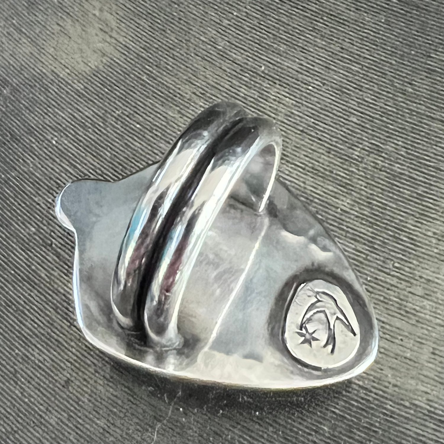 Image of Hematite Skull Statement Ring, Size 7