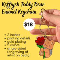 Image 2 of Keffiyeh Teddy Bear Enamel Keychain
