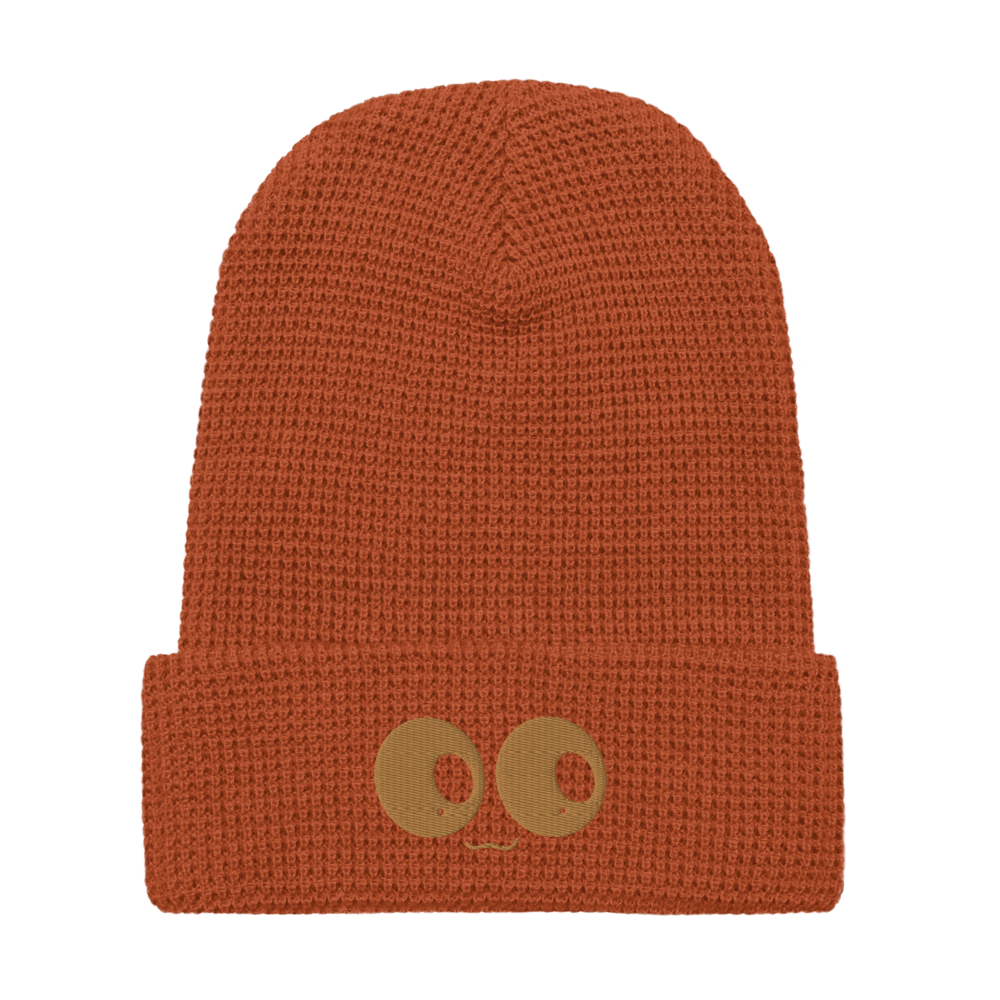 Image of ghost eyes embroidered waffle beanie • multiple colors