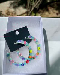 Floral Beaded Hoops 