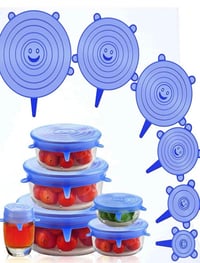 Image 1 of 6 Pieces Silicone Stretch Lids