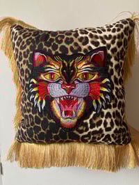 Image 1 of  Angry tiger leopard cushion cover