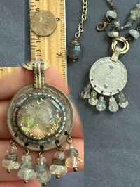 Image 5 of Gemstone necklace with Kuchi resin opal