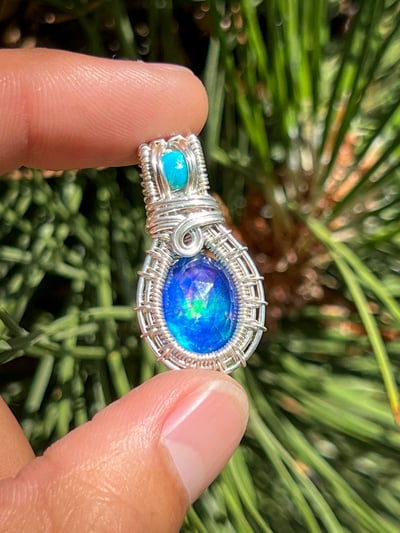 Image of Aurora Opal - Sterling Silver Pendant