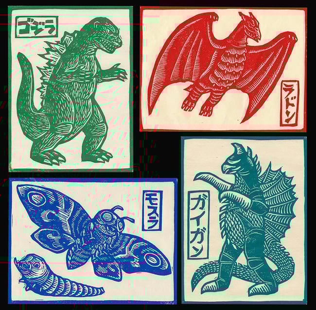 Kaiju Block Print Set