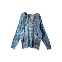 Image 1 of XXL Unisex Adult Waffle Long Sleeve Shirt in Mermaid Geode Ice Dye