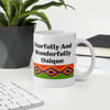 FAWU Orange/Green print glossy mug (white)  