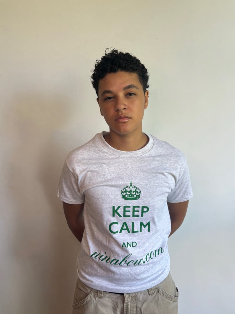 Image of Keep calm and ninabow.com tee/ Grey