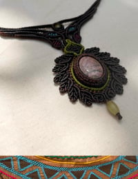 Image 2 of Macrame necklace with rhodonite stone