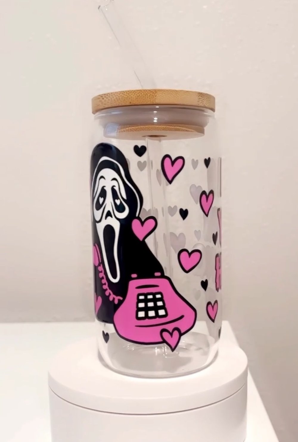 Image of You hang up GLASS+LID+GLASS STRAW