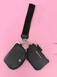 Black leather keychain 