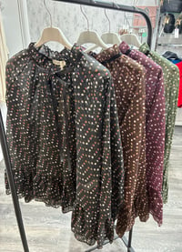 Alice - Spotty Tie Neck Blouse 