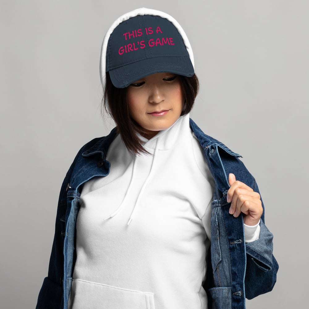 Image of This is a Gir's Game Hat pink letters (women's)