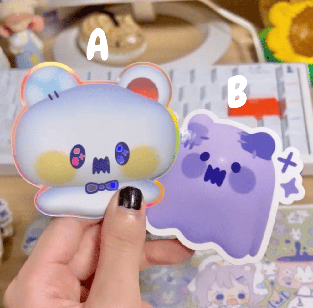 3D Ghost Hammies - Stickers
