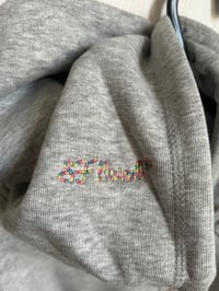 Image 3 of Smiles multicoloured stitch hood- sports grey 